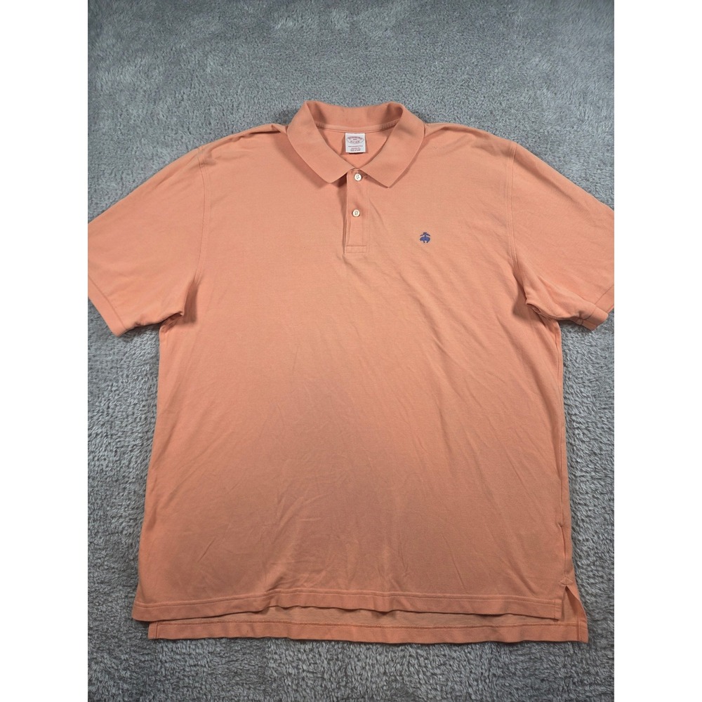 Brooks Brothers Performance Polo XXL Peach Orange Mens Original Fit Cotton Pique